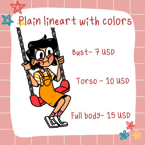 Plain lineart with flat colors
